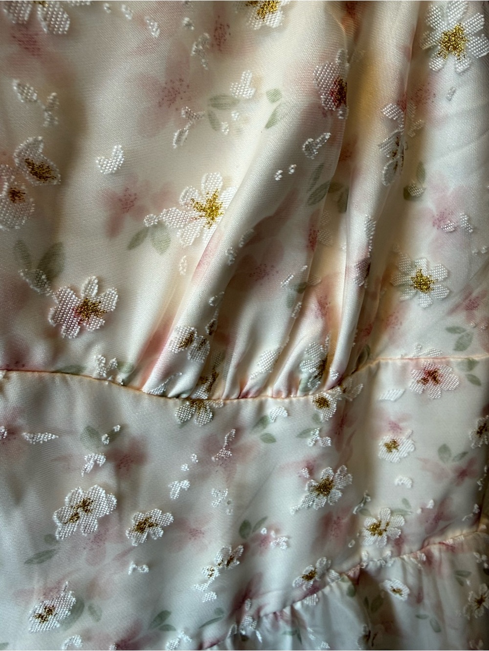 Kestan Floral Babydoll Mini Dress L Sheer Ruffle Straps Cottagecore Coquette - Picture 4 of 9